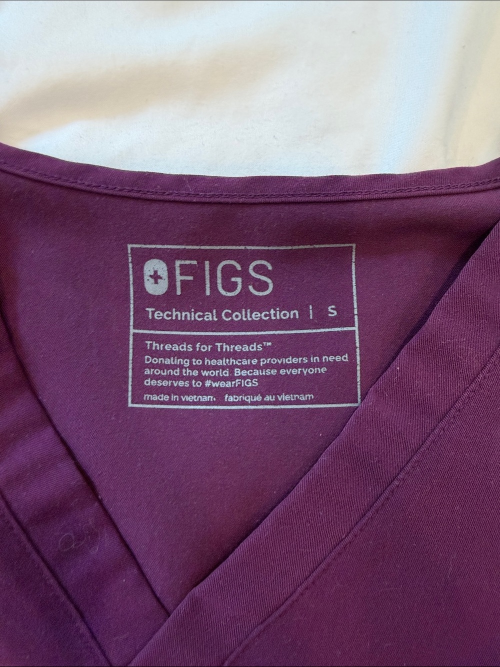 Figs Deep Purple Caterina Top - Picture 3 of 4
